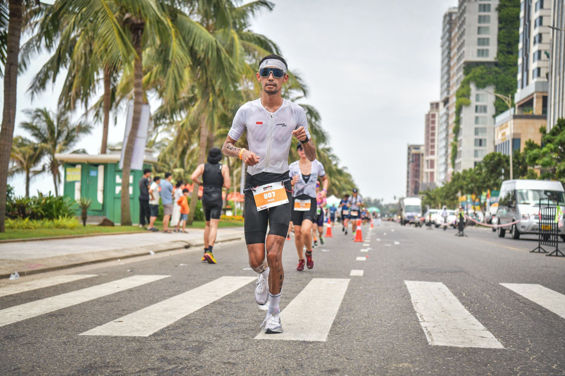Dimas running during Ironman 70.3 Da Nang in 2025